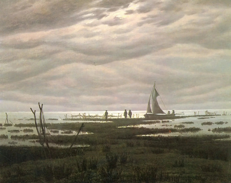 Flat Landscape in the Bay of Greifswald - Caspar David Friedrich