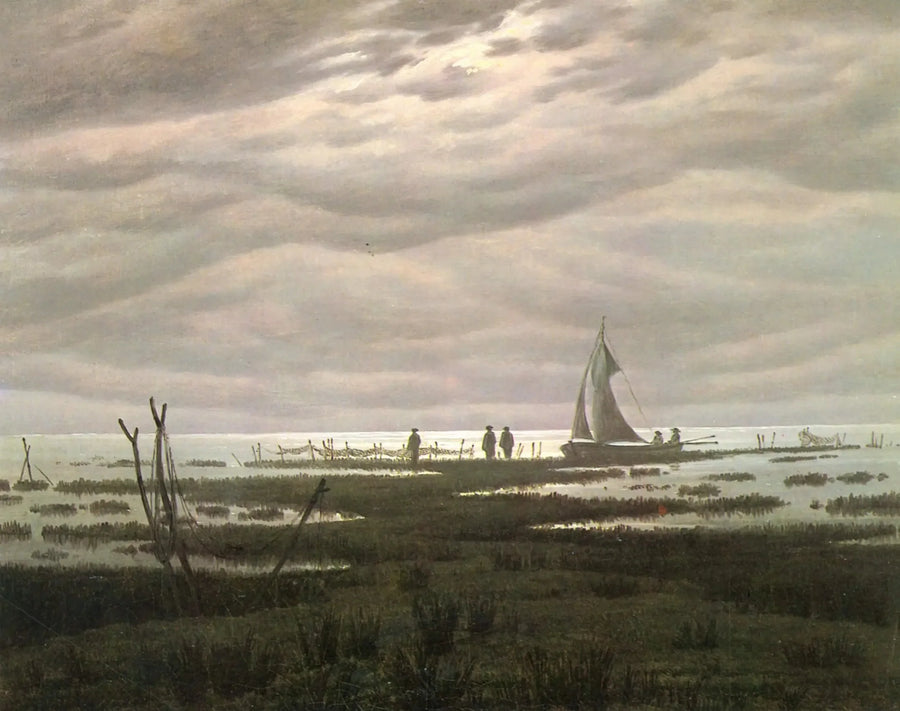 Flat Landscape in the Bay of Greifswald - Caspar David Friedrich