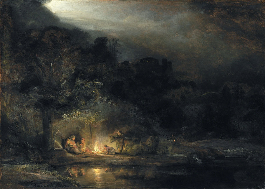 Travelers at Rest (Rest during the Flight into Egypt) - Rembrandt