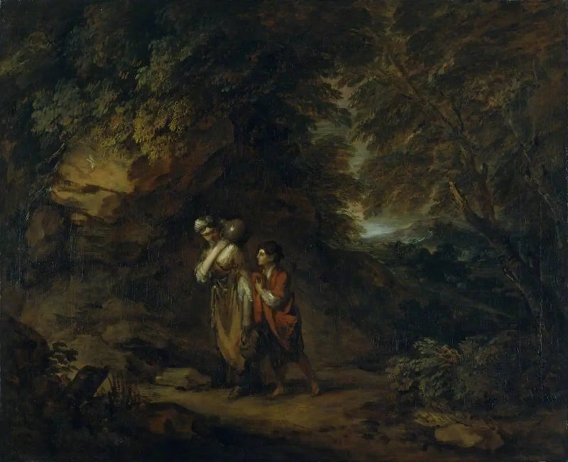 Rocky landscape with Agar and Ismaël - Thomas Gainsborough