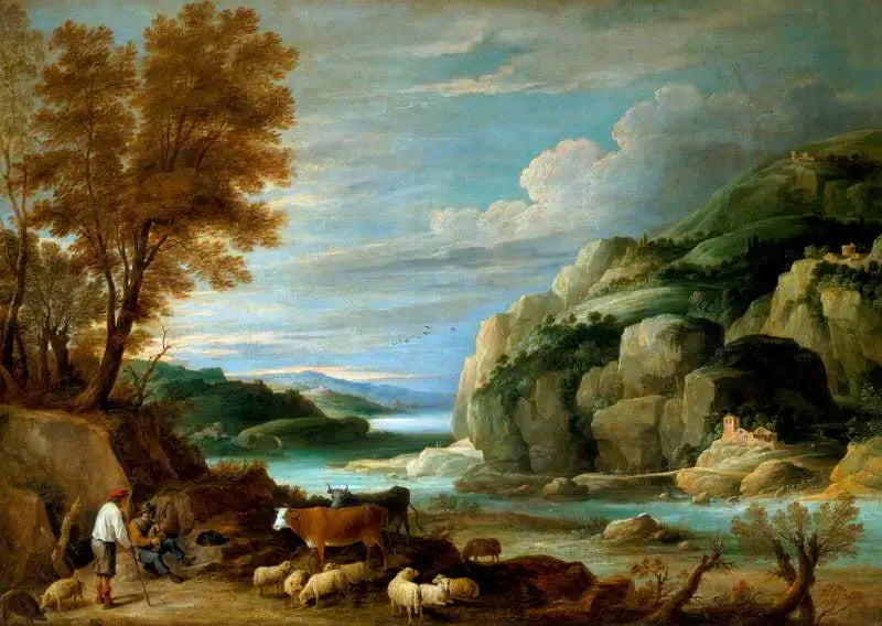 Rocky landscape with characters - David Teniers the Younger