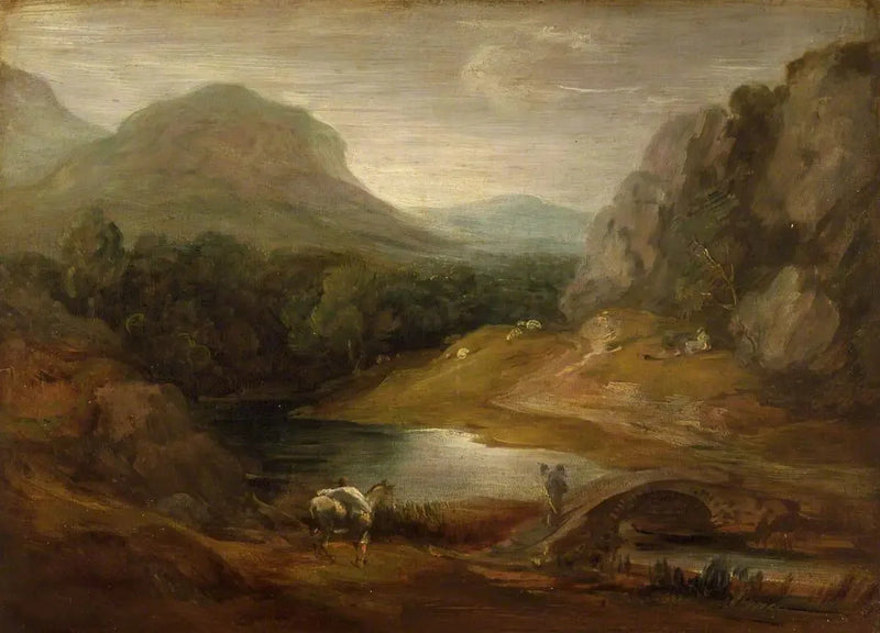 Rocky landscape with a bridge - Thomas Gainsborough