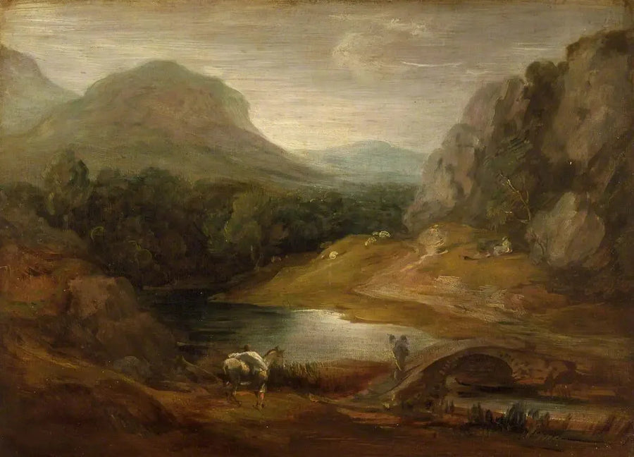 Rocky landscape with a bridge - Thomas Gainsborough