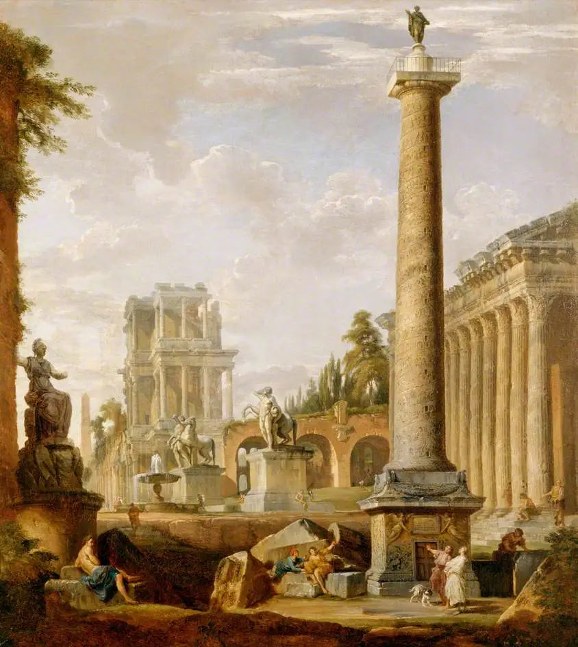 Paysage romain avec la colonne de Trajan - Giovanni Paolo Panini - Alpha Reproduction