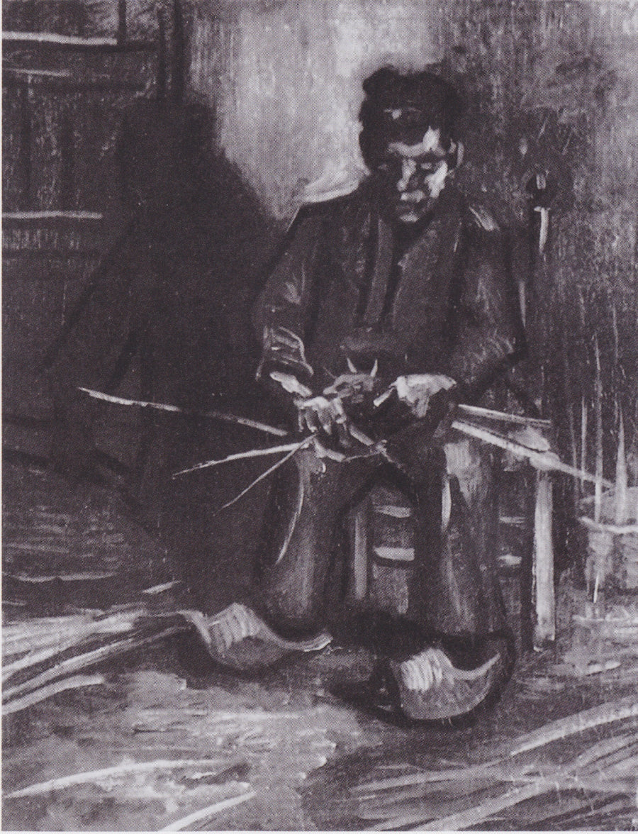 Peasant Making a Basket - Vincent van Gogh