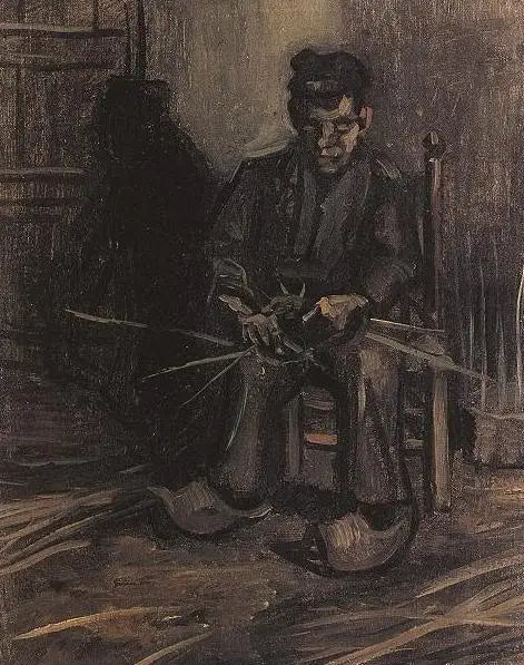 Peasant Making a Basket - Vincent van Gogh