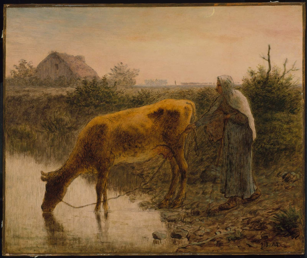 Peasant watering her cow - Jean-François Millet