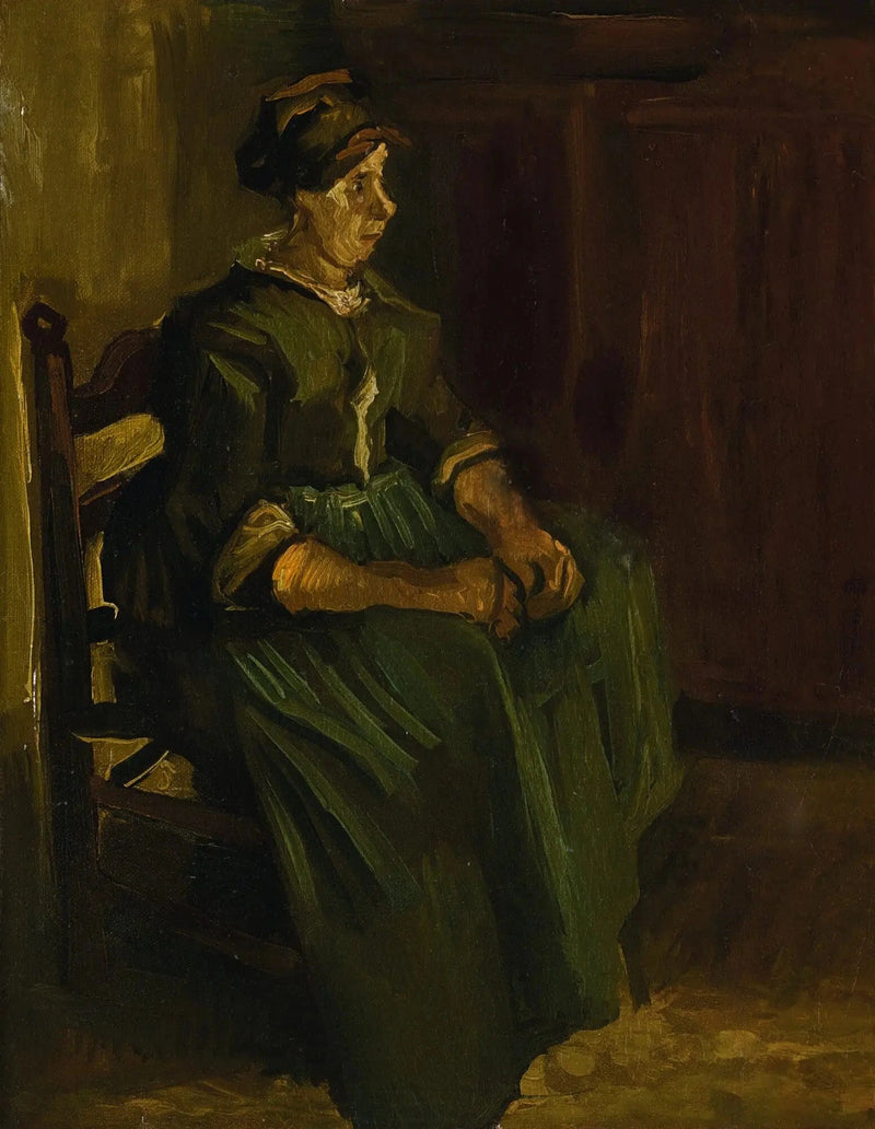 Peasant woman sitting on a chair - Vincent van Gogh