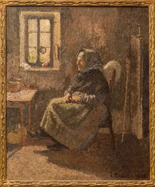 Seated Peasant Woman. Interior in Moret - Camille Pissarro