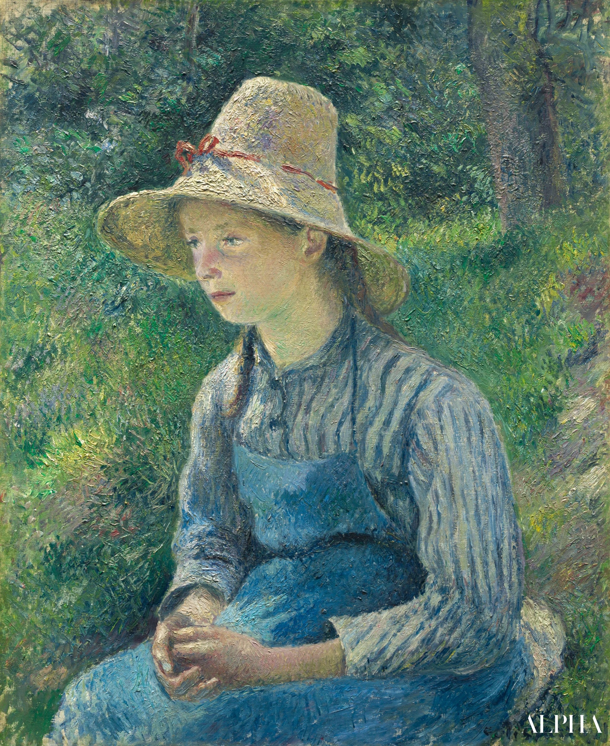 Peasant with a straw hat - Camille Pissarro - High-end reproductions of paintings and artworks