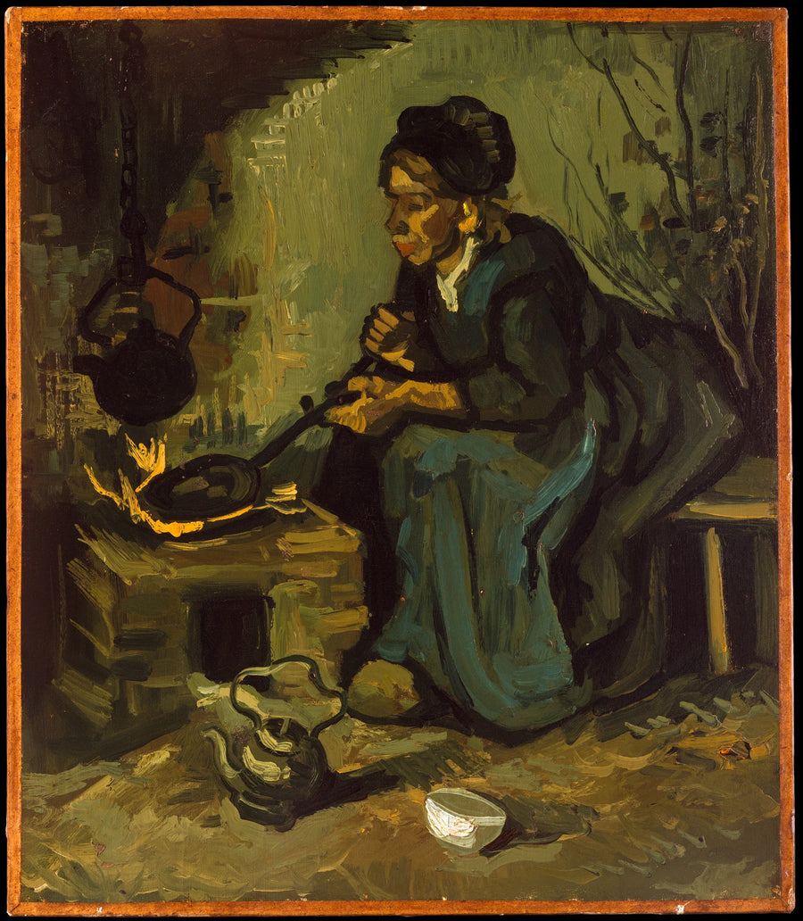 Paysanne cuisinant au coin du feu - Vincent van Gogh