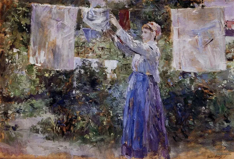 Peasant Hanging Laundry - Berthe Morisot