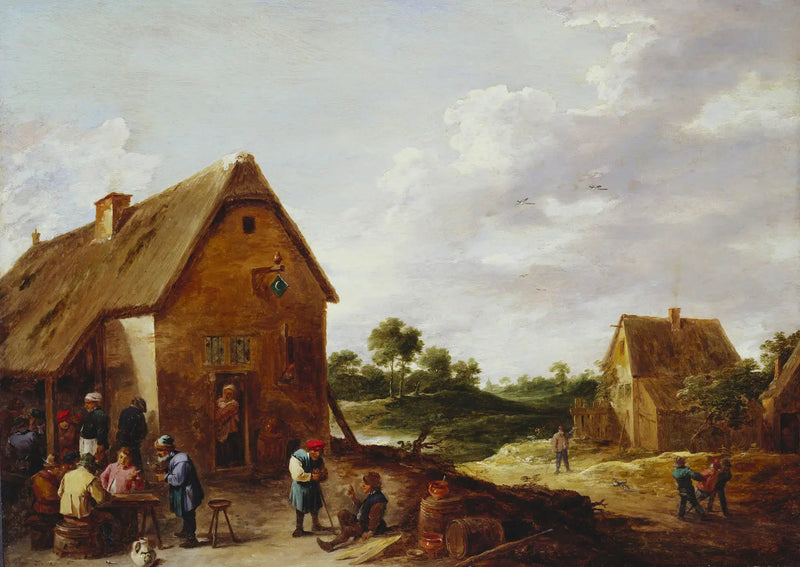 Peasants in front of a country inn - David Teniers the Younger