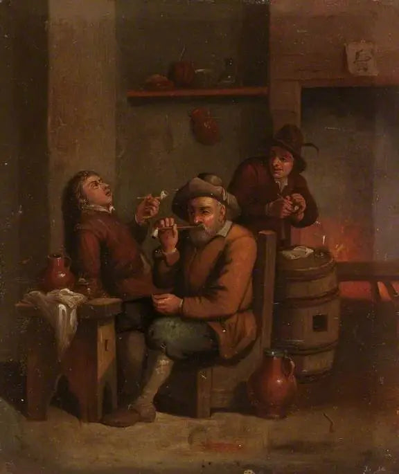 Paysans fumant dans une auberge - David Teniers le Jeune image 1 tableau peint à l’huile sur toile