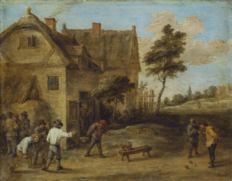 Peasants playing a ball game - David Teniers the Younger