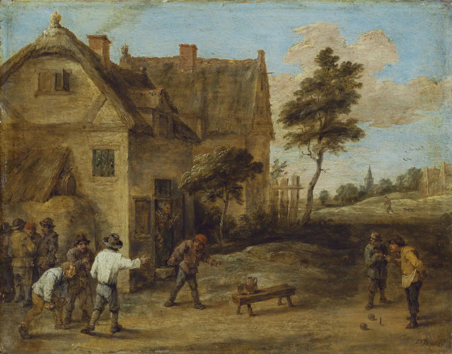 Peasants playing a ball game - David Teniers the Younger
