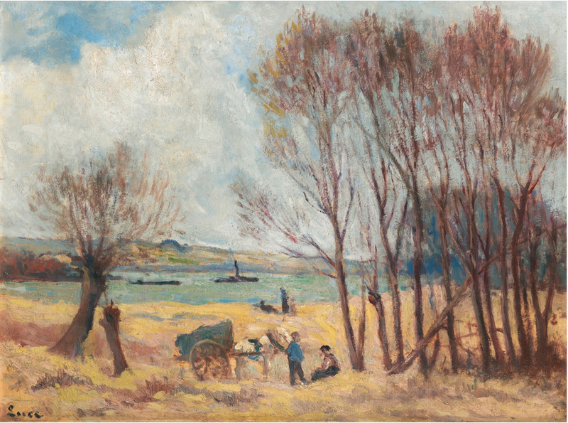 Peasants near the Seine, around Rolleboise - Maximilien Luce