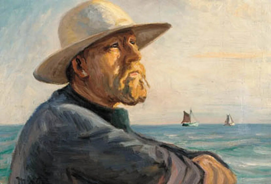 Skagen fisherman wearing a hat. - Michael Peter Ancher