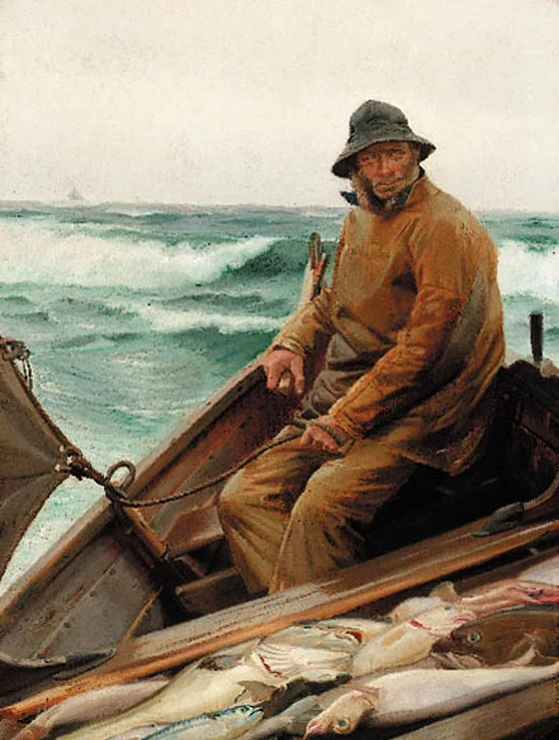 Fisherman returning from work. - Michael Peter Ancher