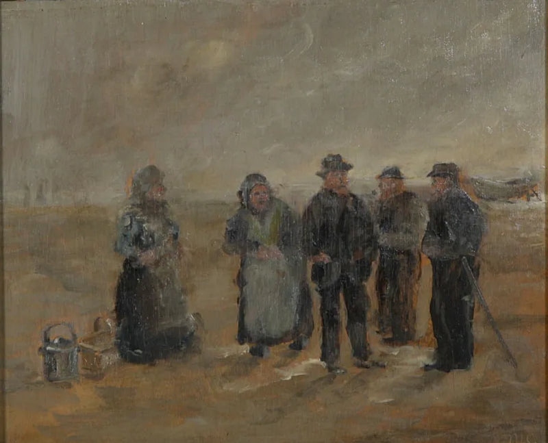 Fishermen and women on the beach. - Michael Peter Ancher