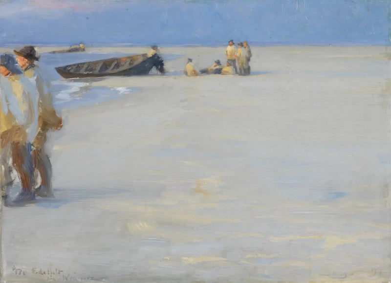 Fishermen on the North Beach of Skagen. Summer evening. - Peder Severin Krøyer