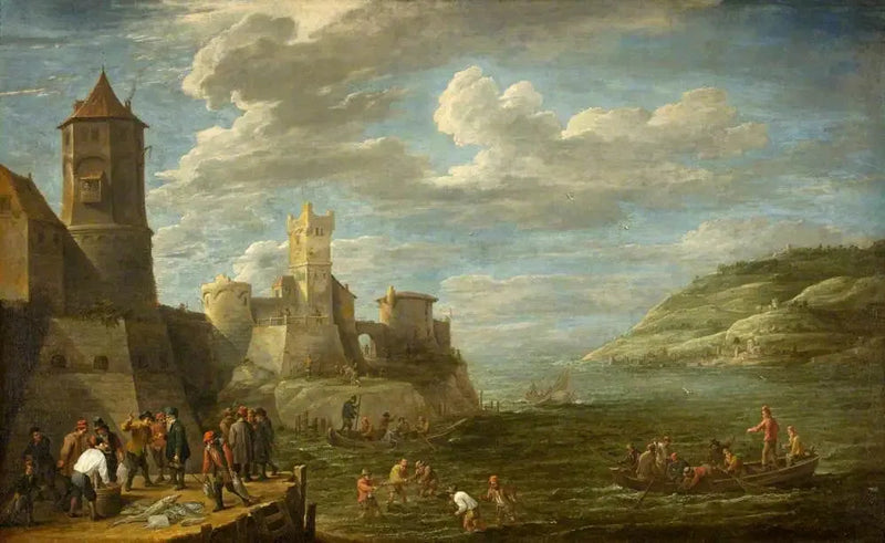 Fishermen on a Quay - David Teniers the Younger