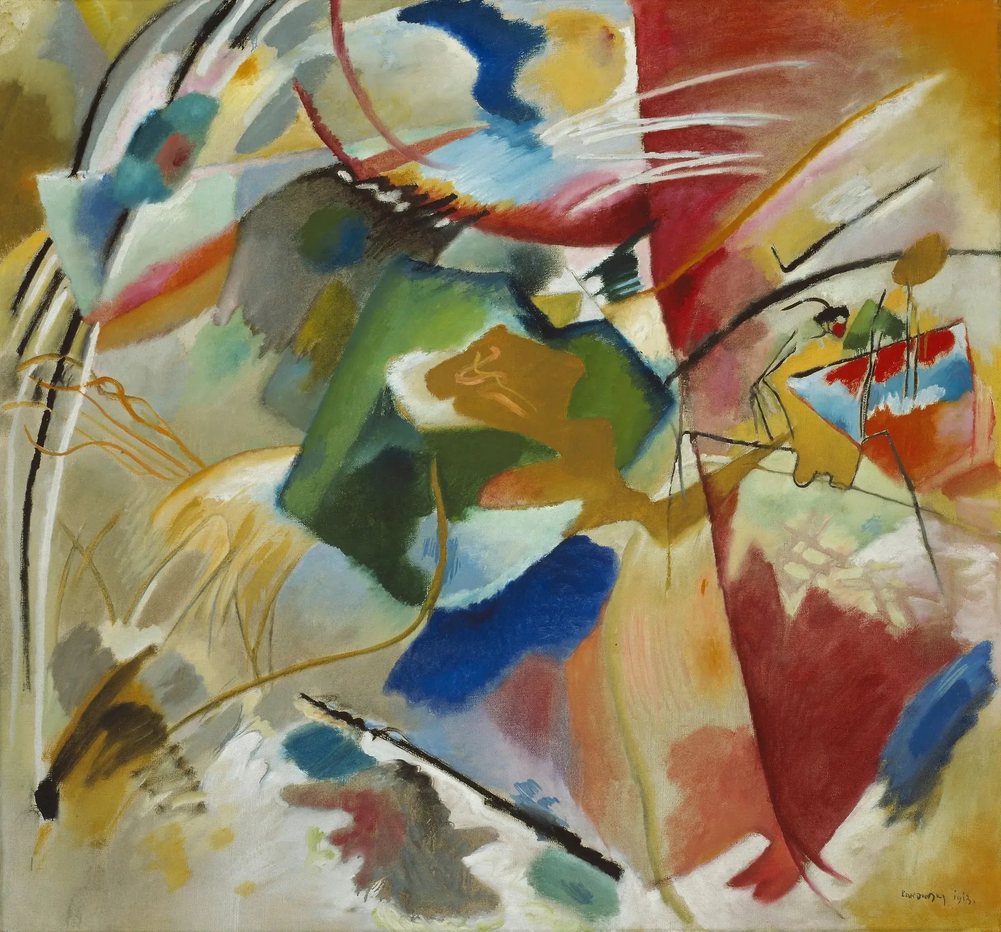 Peinture au centre vert - Vassily Kandinsky image 1 reproduction réalisée par Alpha Reproduction