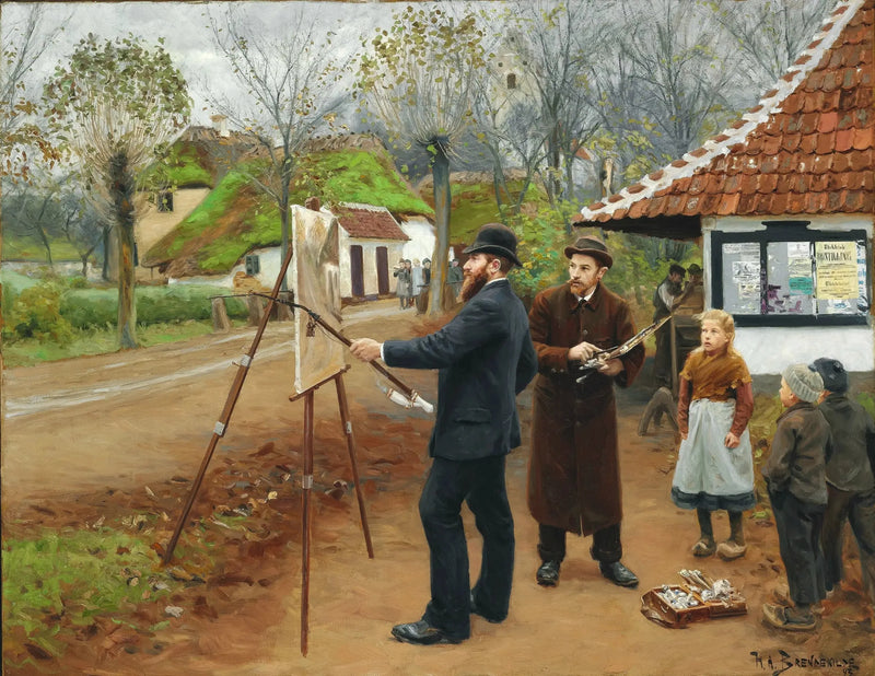 Painting by L. A. Ring near the forge of Aasum - H. A. Brendekilde