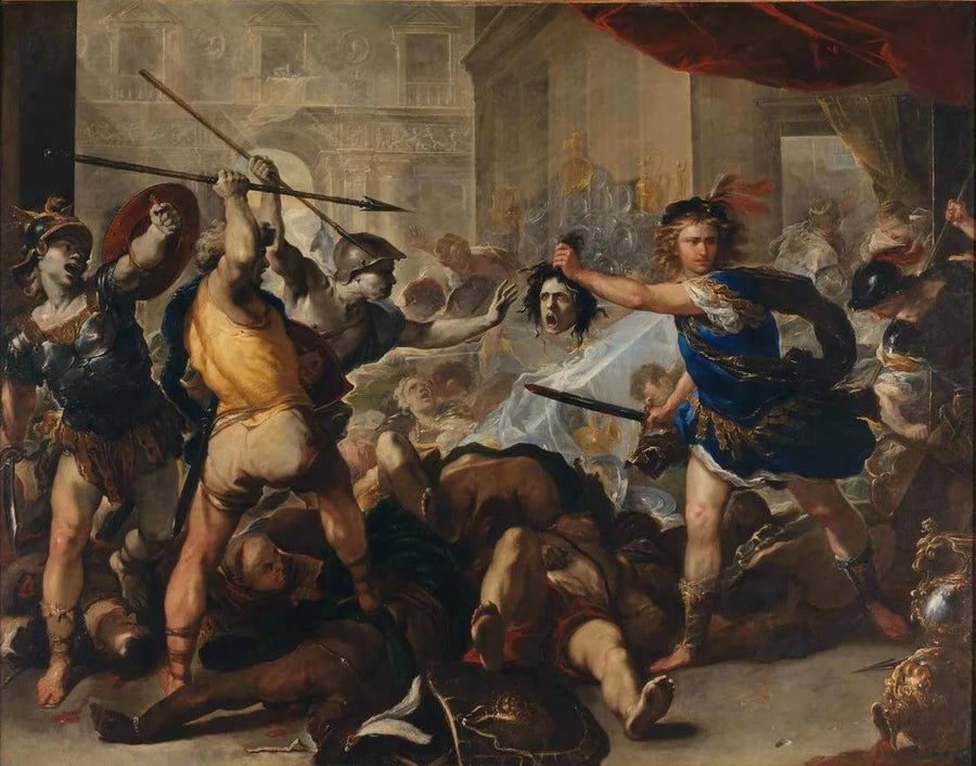 Perseus turned Phineus and his companions to stone - Luca Giordano