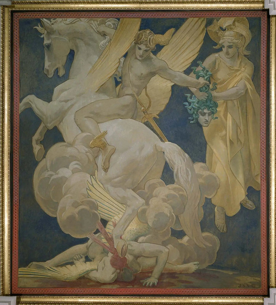 Perseus on Pegasus Slaying Medusa - John Singer Sargent