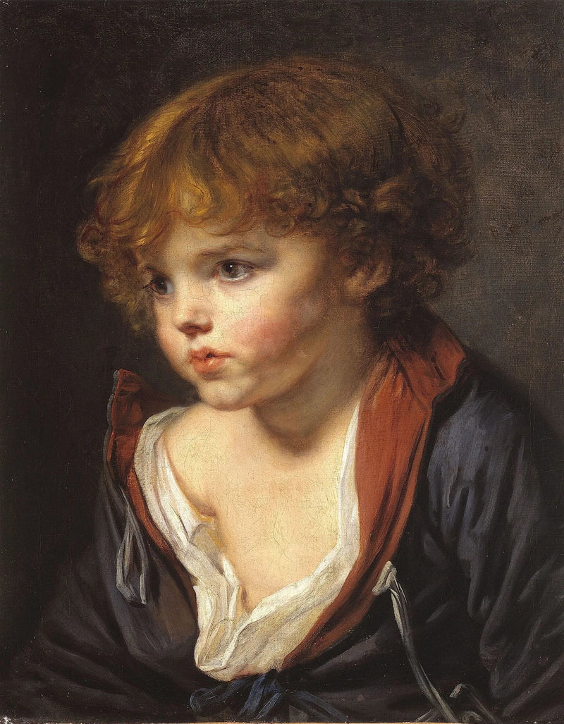 Little Blonde Boy in an Open Shirt - Jean-Baptiste Greuze