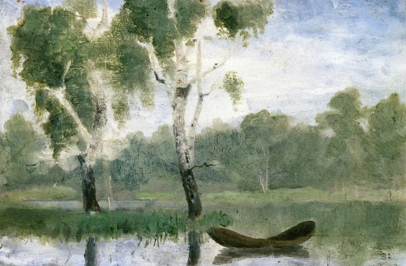 Small Lake with Boat - Edvard Munch