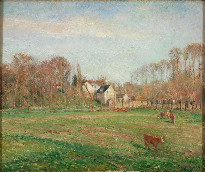 Little Mill and Meadow at Osny - Camille Pissarro