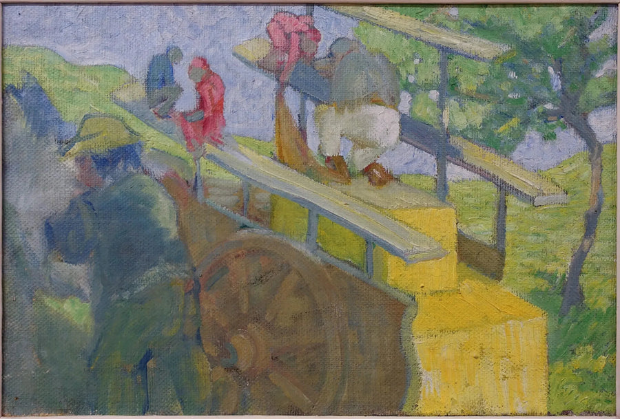 Little Monkey on a Cart - Franz Marc