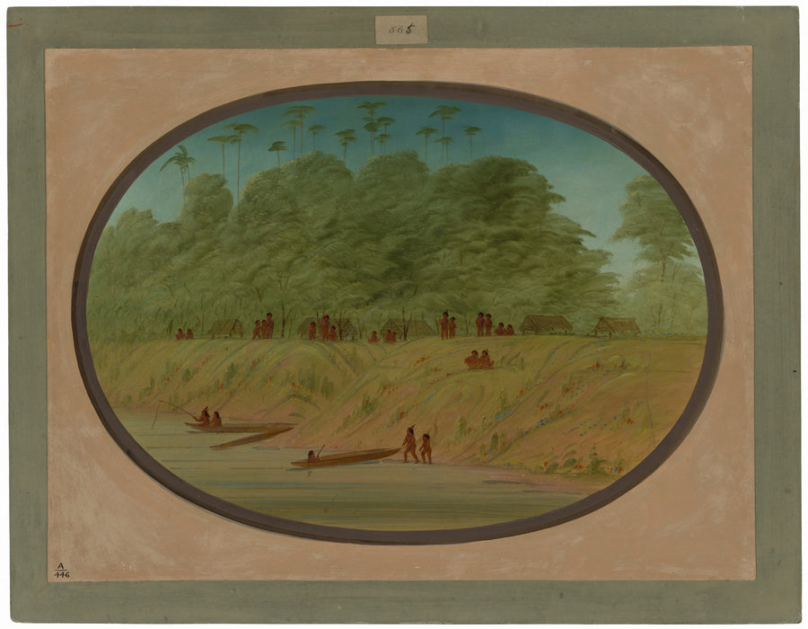 Un petit village - Indiens Payaguas - George Catlin