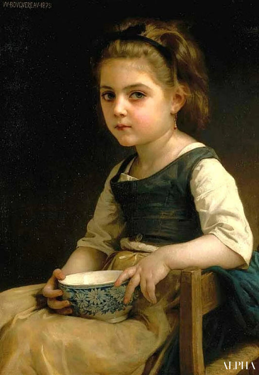 Petite fille avec un bol bleu - William Bouguereau - Reproductions de tableaux et peintures haut de gamme