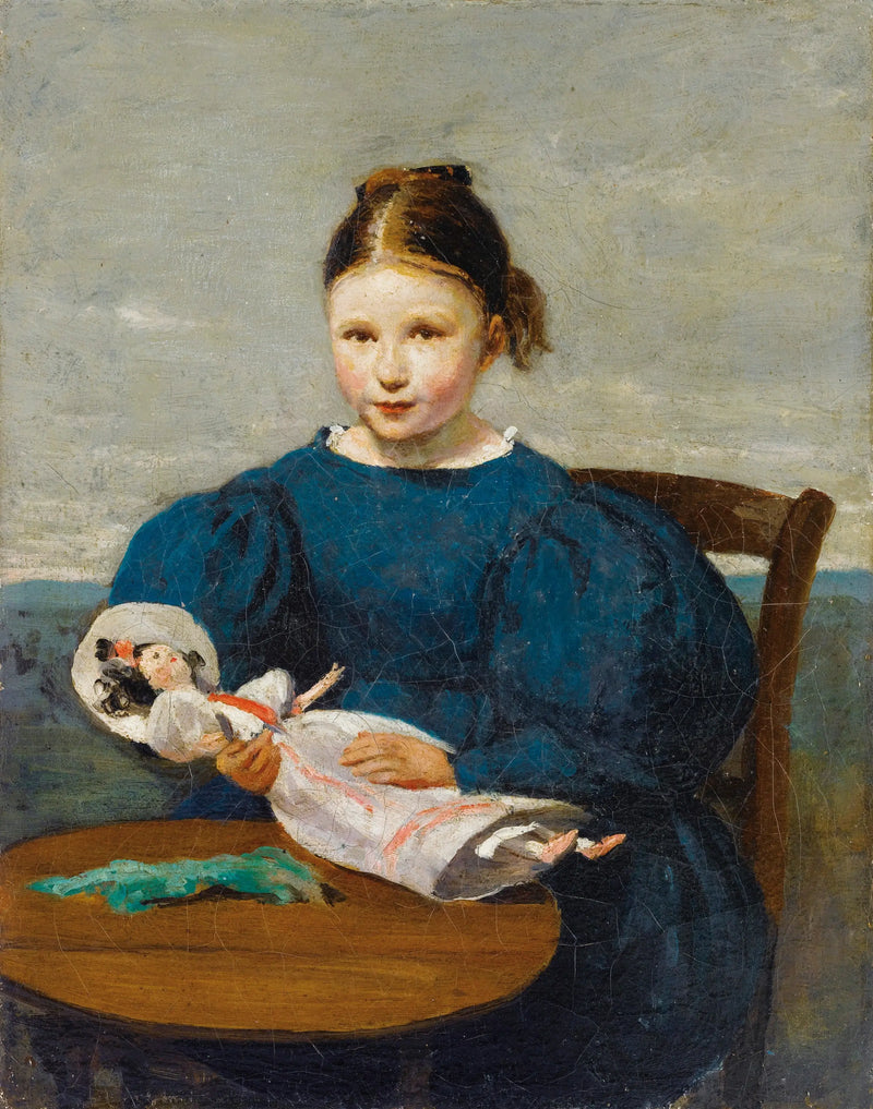 Little Girl with a Doll - Jean-Baptiste Camille Corot