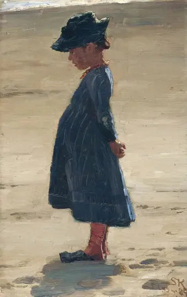 Little girl standing on the south beach of Skagen - Peder Severin Krøyer