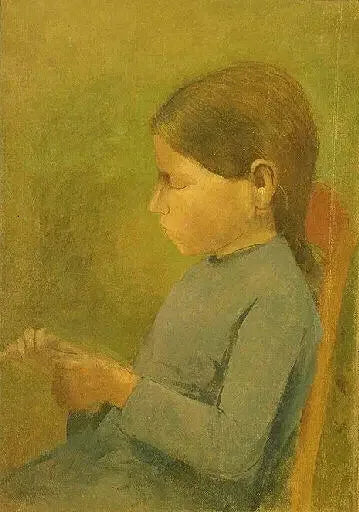 Little Girl Knitting - Odilon Redon