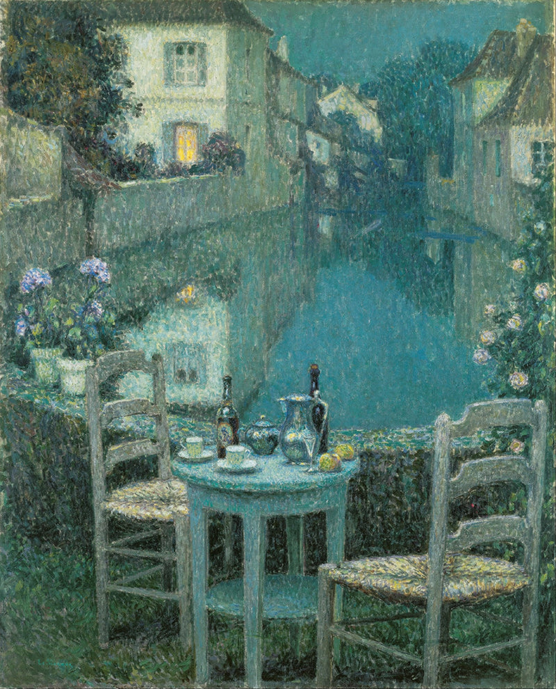 Small table in the evening twilight - Henri Le Sidaner