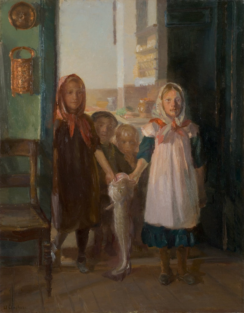 Little Girls with a Cod - Anna Ancher