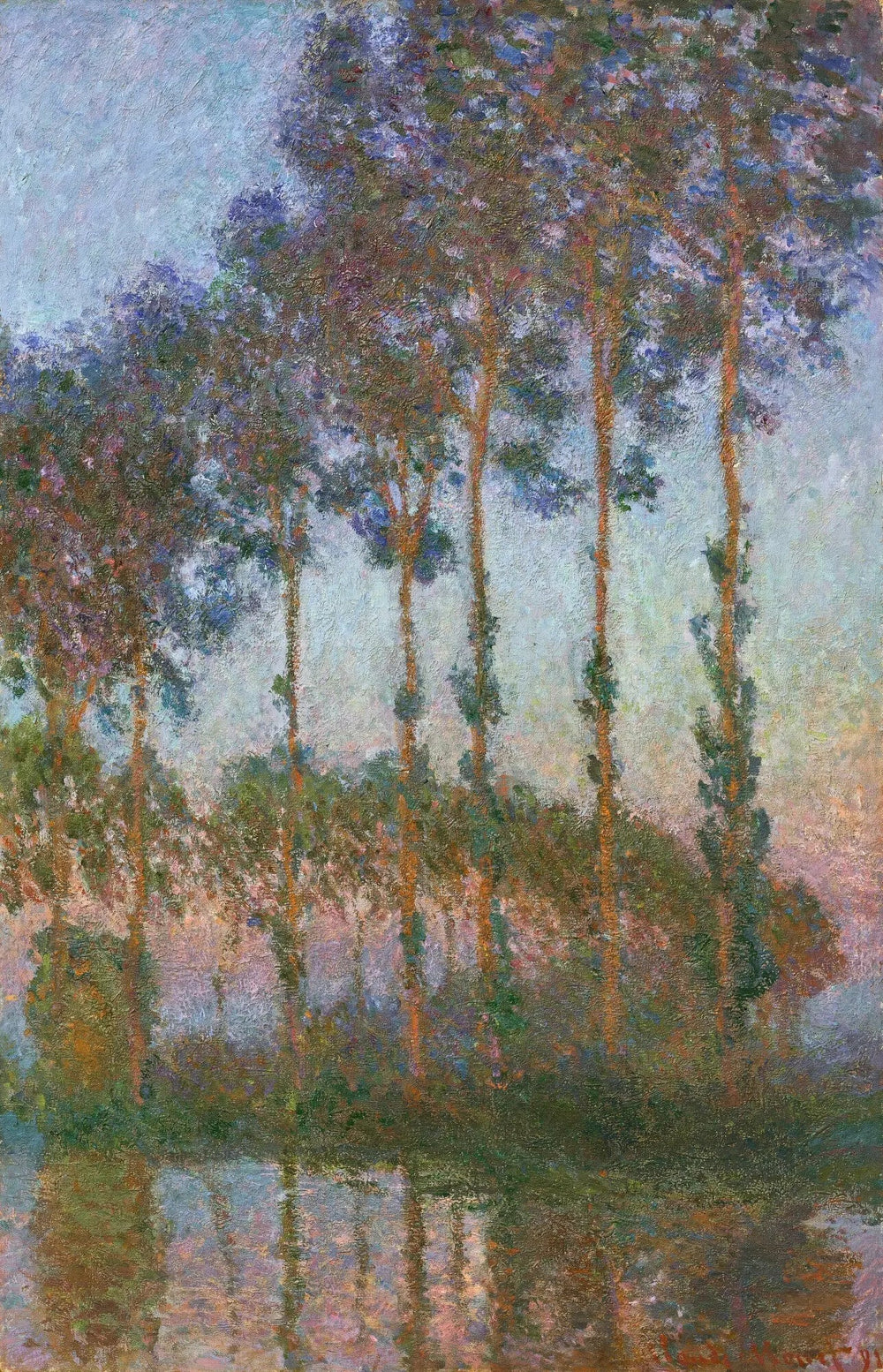 Peupliers au bord de l’Epte, crépuscule - Claude Monet image 1 reproduction d’œuvre d’art à l’huile