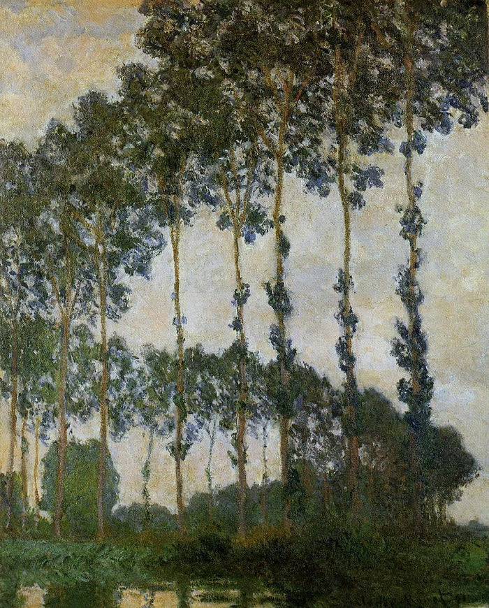Poplars near Giverny, overcast weather W1291 - Claude Monet