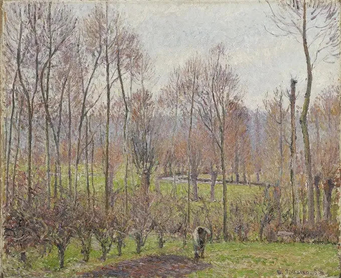 Poplars, Gray Weather, Éragny - Camille Pissarro