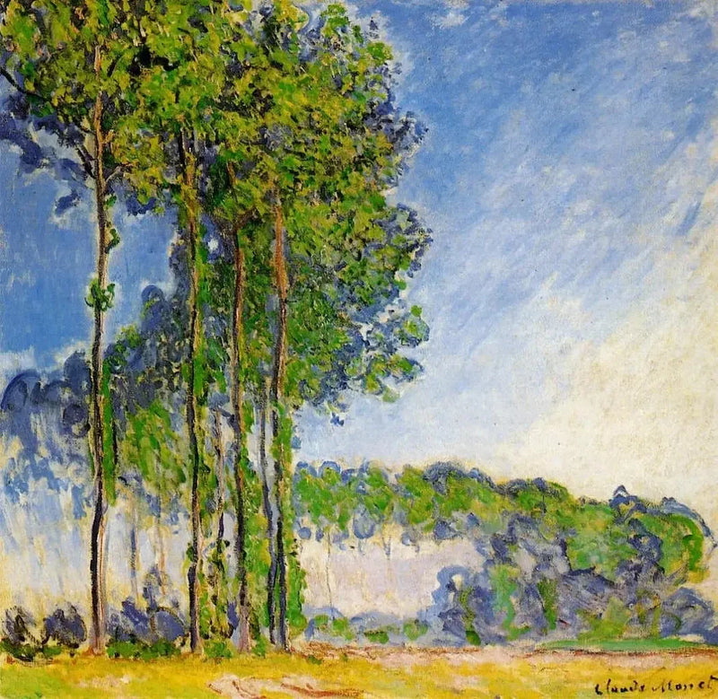 Poplars, seen from marsh W1313 - Claude Monet