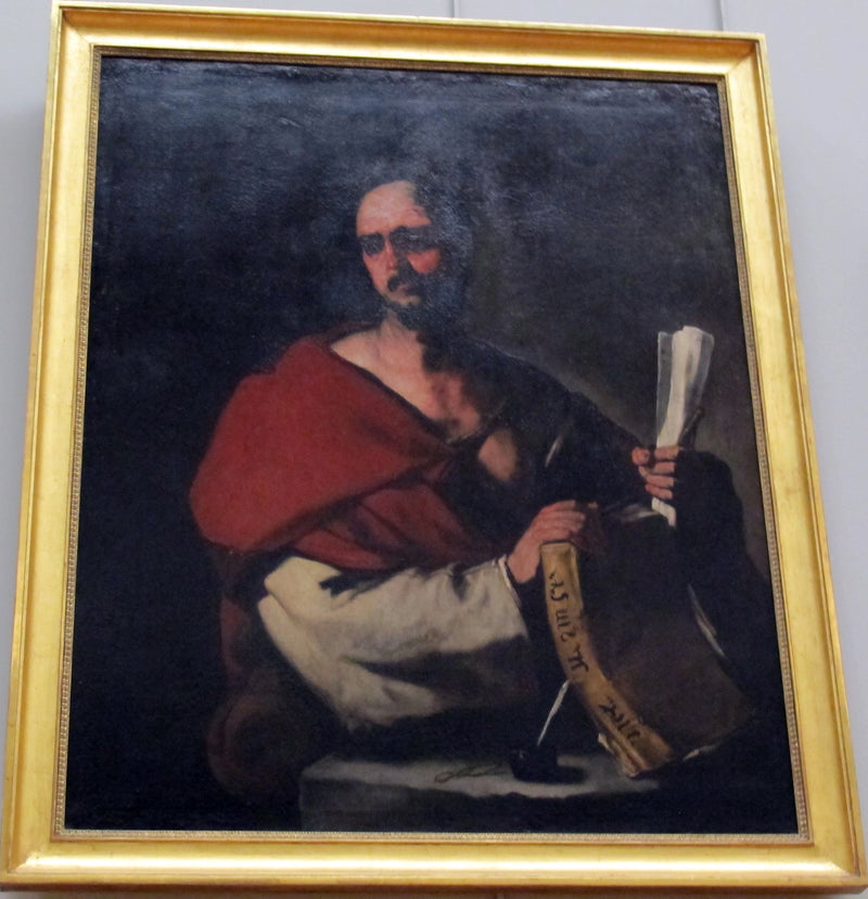 Philosophe holding a book and a scroll of paper - Luca Giordano