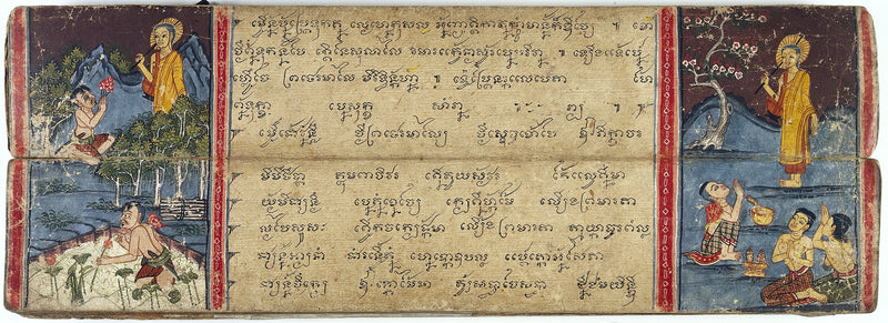 Phra Malai reçoit un bouquet de lotus - Artiste thaïlandais anonyme