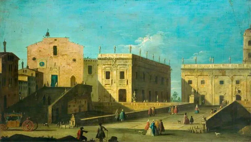 Piazza del Campidoglio Rome avec Santa Maria in Aracoeli sur la gauche - Canaletto - Alpha Reproduction