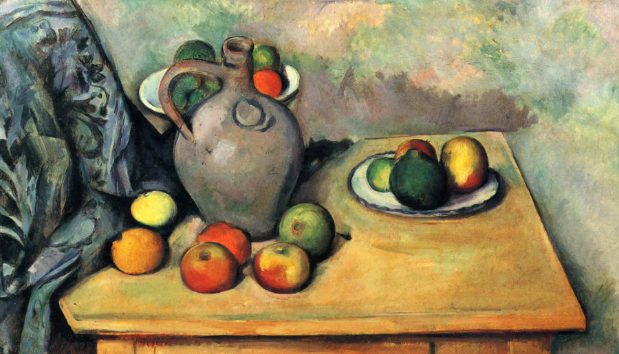 Pitcher and fruits on a table - Paul Cézanne