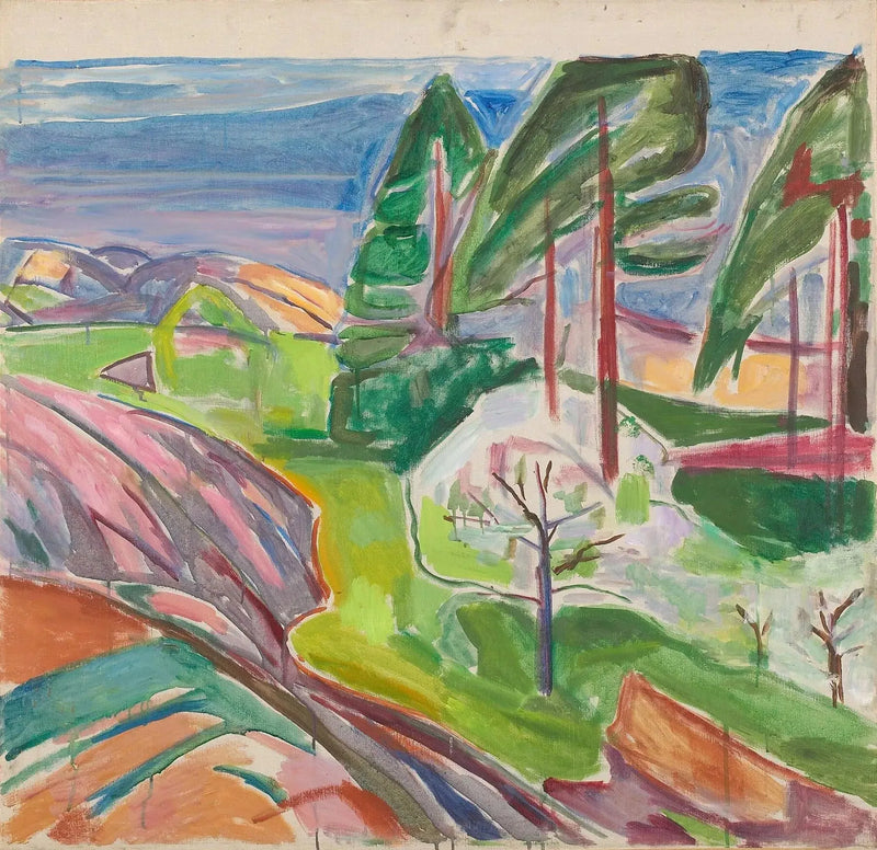 Pins and Fruit Trees in Bloom - Edvard Munch